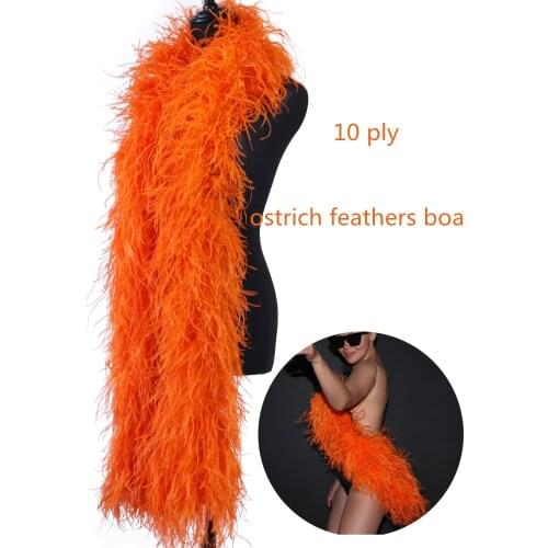 10Ply Plush Ostrich Feathers Boa DIY Sewing Clothes Shawl Accessory Wedding Drees Decoration Soft Fluffy Plumes For Crafts