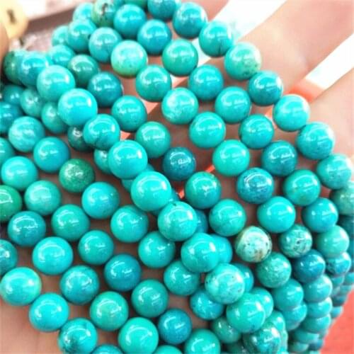 15.5 Inch Length Blue Turquoise Round Ball Size 8MM For Women DIY Bracelets Making Jewelry Accessories Top Sells Free Shipping