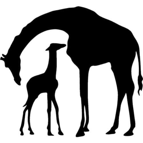 16.1cm*14.2cm Giraffe with Baby Fashion Stickers Decals Vinyl