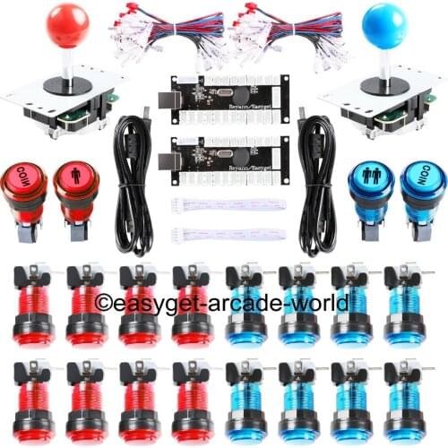 2 Player Arcade Game Raspberry Pi 1 2 3 Retropie 3B Project Arcade Joystick + 20 x LED Illuminated Push Button ( Start / Coin )