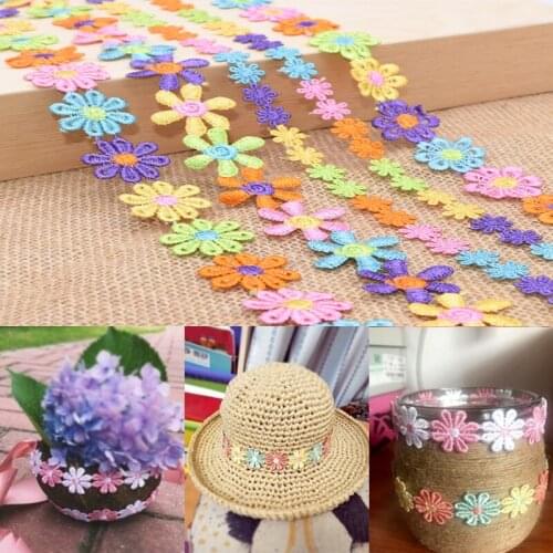 3yard Daisy Lace Trim High Quality Flower Lace Fabric Embroidery Handmade Patchwork Ribbon DIY Apparel Sewing Accessories