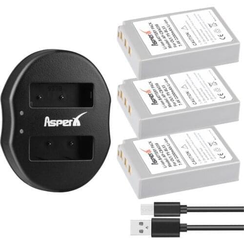 3Pcs 2200mAh PS-BLS5 BLS-5 BLS50 Camera Battery +Dual Charger for Olympus OM-D E-M10, PEN E-PL2, E-PL5, E-PM2, Stylus 1,E-PL7