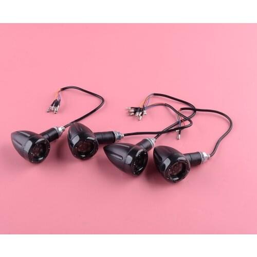 4 Pcs 13LED Universal LED Bullet Brake Running Turn Signal Tail Light 8mm Fit For Motorcycle with DC 12V