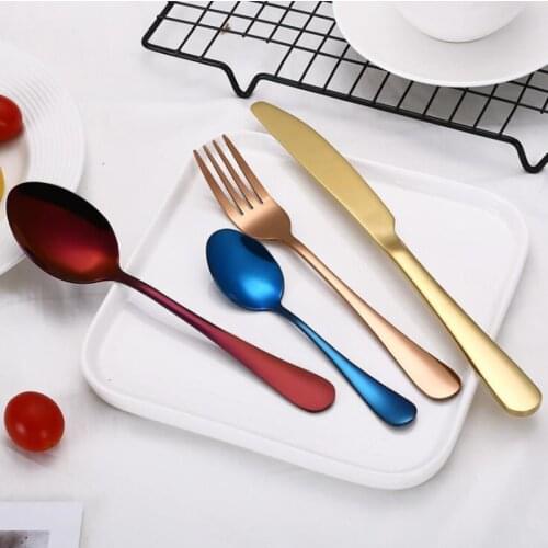 4Pcs Tableware Unique Cutlery Set Stainless Steel European Style Dinnerware Knife/Fork/Spoon Kit Home Kitchen Bar Supplies