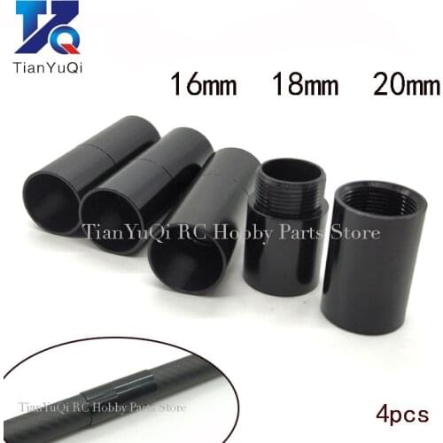 4pcs aluminum alloy connector carbon pipe connector for pipe growth connection OD 16mm 18mm 20mm