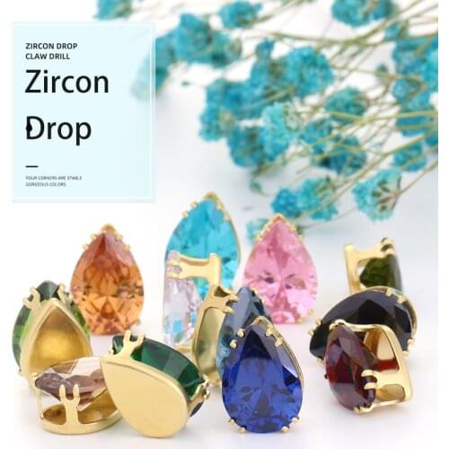 Astrobox Fancy Drop Zircon With Claw Sew On Stone High Quality Pointback Loose Crystal Rhinestone DIY Clothing Accessories