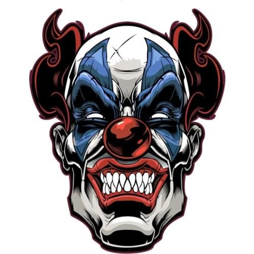 B0514# 13CM/17CM Self-Adhesive Decal Evil Clown Car Sticker Waterproof Auto Decors on Bumper Rear Window Laptop