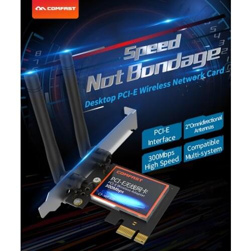 Wireless PCIe Wifi Card Adapter Comfast CF-WP300 N300 For PC Desktop Up to 300Mbps IEEE 802.11a/b/g/n Windows 7/8/10