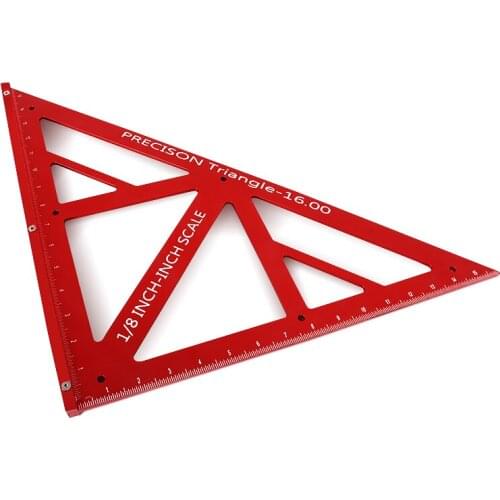 Large Woodworking Triangle Angle Ruler 90/45 Degree Measuring gauge inch Multifunctional Aluminum Alloy Carpenter Square