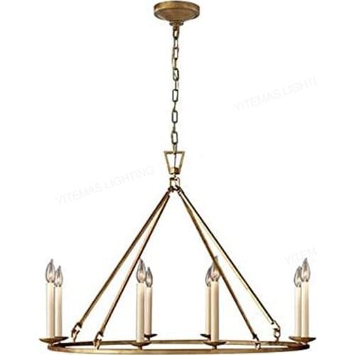 Large Living Room Chandeliers Lighting For Hotel Villa Bedroom retro gold suspension lamps in restaurant farmhouse french style