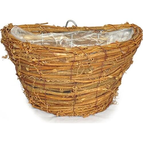 Flower Baskets With Lining Pot Rattan Natural Indoors Outdoors Home Garden Decor Hanging Planter