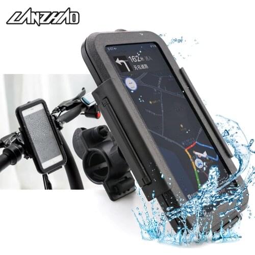 Waterproof Motorcycle Phone Holder Touch Screen GPS Cover Case 22-28mm Handlebar Stand Mount Bracket for KTM Kawasaki Yamaha BMW