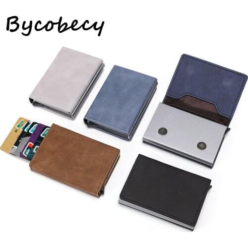 Women RFID Smart Wallet PU Leater Card & Holders Purse Mens Credit Card Wallet Case Short Slim Male Wallet with Stonger Magent