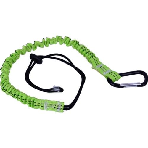 Single Carabiner Tool Lanyard Safety Elastic Tool Lanyard with Single Carabiner and Adjustable Loop for Climbing