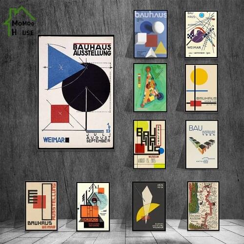 Famous Painter Bauhaus Ausstellung 1923 Weimer Exhibition Wall Art Canvas Painting Abstract Geometric Poster Home Decor