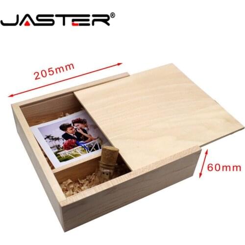 JASTER 205*205*60mm Photo Album Wooden USB + Box usb flash drive Memory stick Pendrive 8GB 16GB custom LOGO Photography Wedding