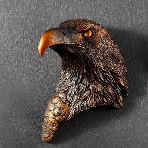 Creative Eagle Head Wall Pendant European Animal Head Style Wall Home Living Room Wall Three-Dimensional Decorative Vintage