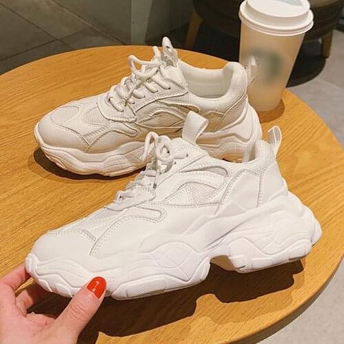 Womens Vulcanized Shoes Thcik Bottom Lace Up Solid Shallow Female Sneakers Fashion Classics Comfortable Leisure Ladies Footwear