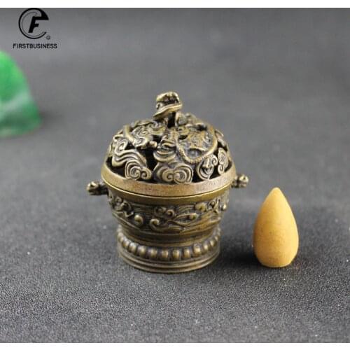 Lucky Animals Sandalwood Censer Incense Burner Chinese Buddha Incense Holder Bronze Copper Home Decor Living Office Teahouse Use
