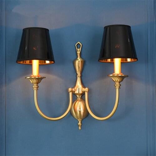 Myth Lamp All-copper Candlestick Wall Lamps Bedside Bedroom Living Room European Luxury Aisle Sconce Wall Lights Retro Fixtures