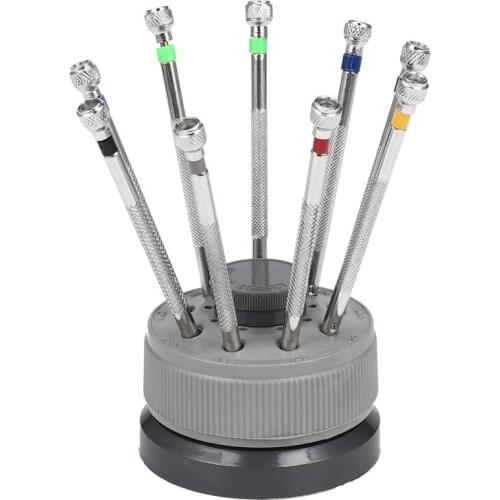 Set Of 9 Professional Watch Screwdrivers on Stand