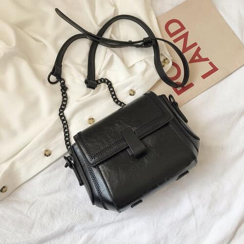 Solid Color PU Leather Flap Crossbody Bags For Women Casual Chain Small Ladies Shoulder Bag Purses And Handbags bolsas feminina