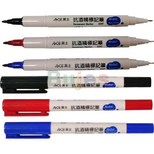 Original Japan Ace 324 double head oil needle pen alcohol colorfast high temperature resistant laboratory professional marker