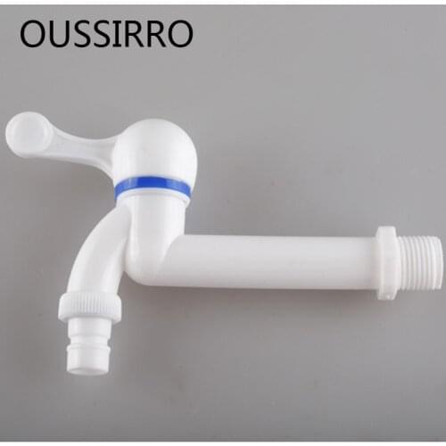 Plastic Washing Machine Faucet Bibcock Single Cold Easy Install Fast Open Small Water Tap Mouth Wall Entry Type PVC G1 / 2