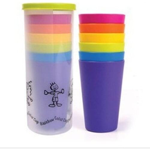 Hot Sale Color Plastic Mug Picnic Party Houseware 7/set*4 Cup