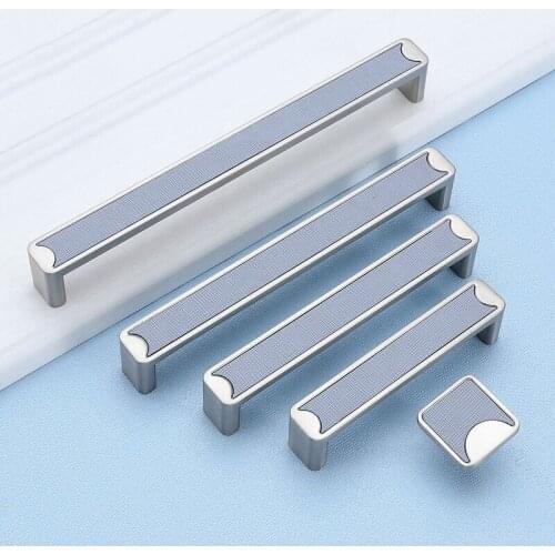 Nordic Luxury Furniture Wardrobe Drawer Handle Cabinet Kitchen Cupboard Door Pull Instagram Zinc Leather Dresser Closet Knob