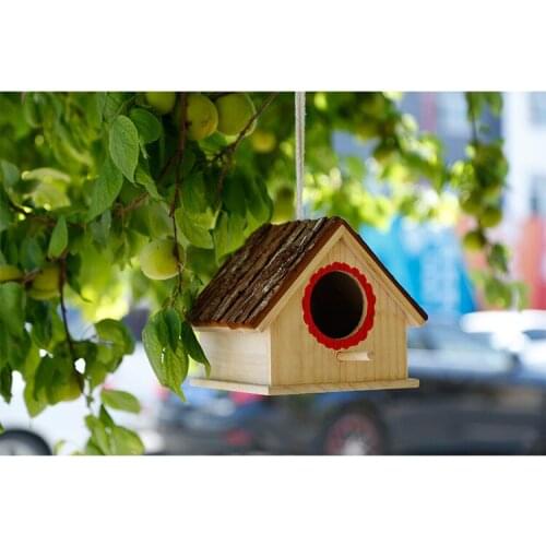 Solid Wooden Bird Box Swallow House Outdoor Breeding Nest Nesting Parrot Home