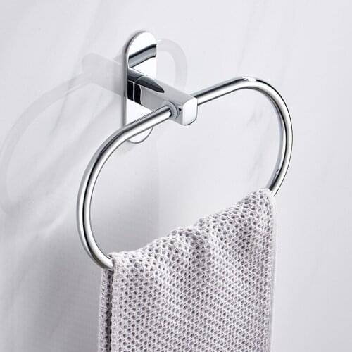 Bathroom Wall Mounted Stainless Steel Towel Ring Portable Shelf Rolling Towel Rack Toilet Furniture Bathroom Hardware