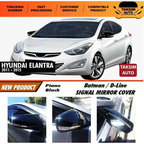 Bat Mirror Cover For Hyundai Elantra With Signal Batman - Piano Black - High Quality Material - Not Fade - Not Yellowing