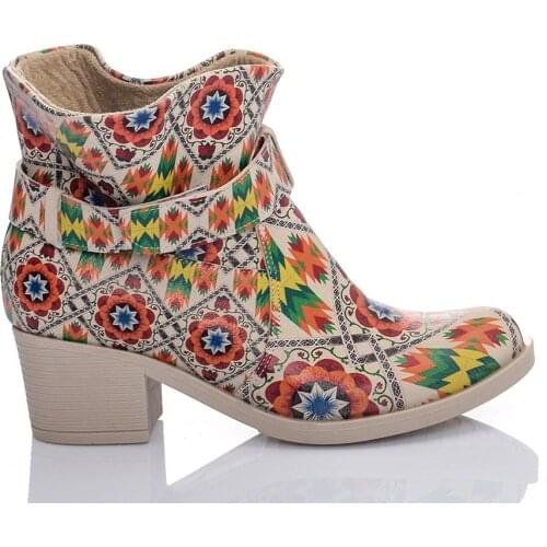 Streetfly 2021 new fashion Winter autumn colorful printed women Boots Non-slip sole Waterproof orthopedic boots