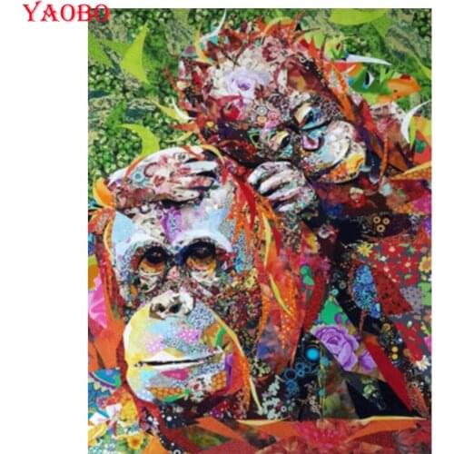 Animal Gorilla Graffiti Art DIY diamond painting Cross Stitch diamond full mosaic diamond embroidery 100% Square Drill 5D Art