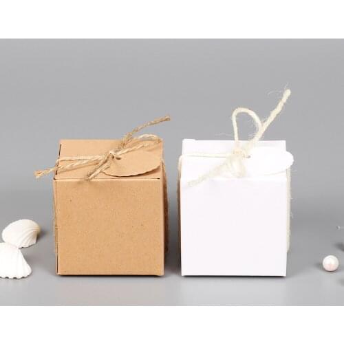 10pcs Kraft Paper Candy Box Baby Shower Gifts For Guests Birthday Party Babyshower Boy Girl Gift Bag Party Supplies