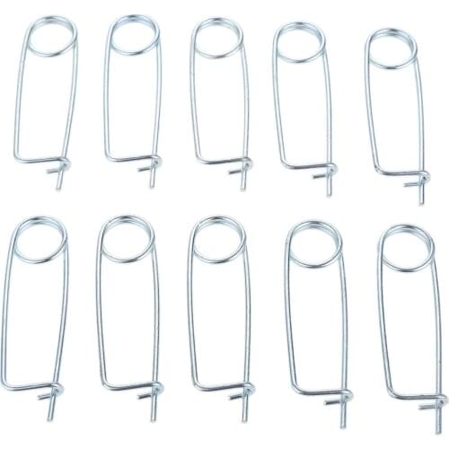 10pcs Steel Brooch Shape Cotter Safety Pins Spring Pin Quick Lock Brooch Locking Fastener For Farm Lawn Garden Hitch 2*45*15mm