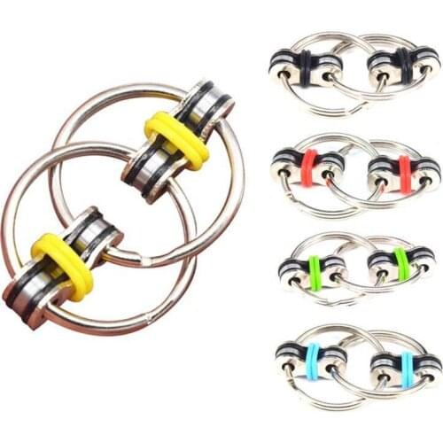 100 pcs Chain Fidget Toy Mini EDC Toys For ADHD Autism Kids Adult Funny Metal Key Ring Hand Top Puzzles Spinner Sensory Toy