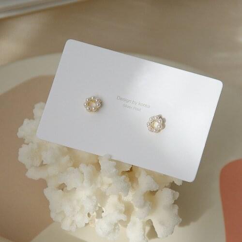 14K Real Gold Plated Fashion Jewelery Small Round Pearl Exquisite Cute Stud Earrings for Woman Holiday Party Elegant Earring