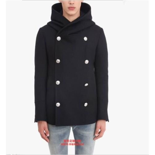 2021 Autumn/winter fashion mens heavy woolen overcoat British short woolen blouse S-6XL! Big yards coat