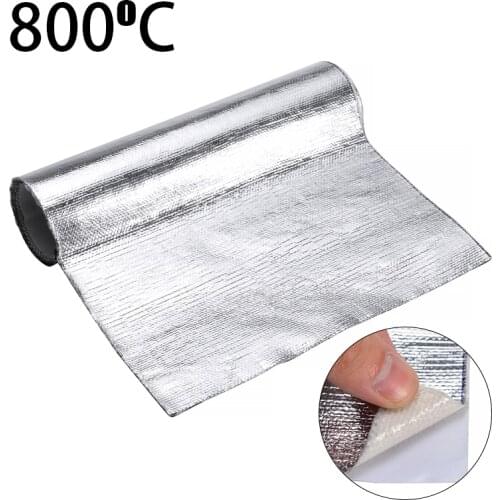 25*50cm 1 Roll Car Interior Self-adhesive Aluminum Heat Insulation Automotive Protective Film For Bonnet Roof Engine Hood Mat