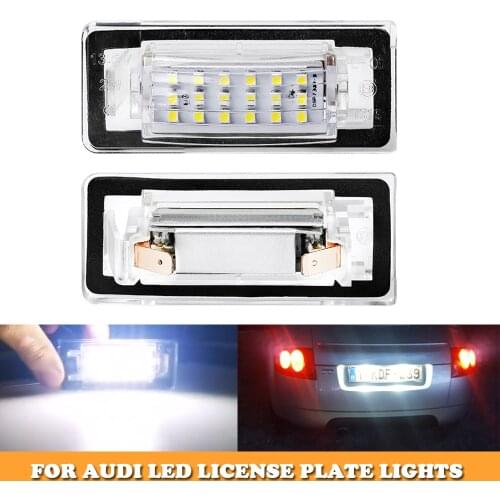 2x No error White LED rear number license plate lights lamp for AUDI TT MK1 8N Roadster 8N9 Coupe 8N3 auto accessories