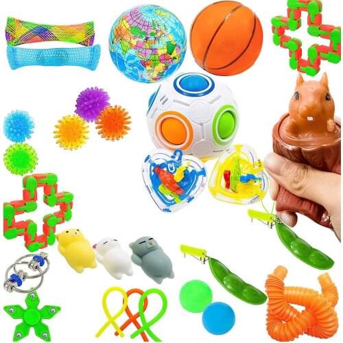 30 PCS Pack Sensory Toy Set Stress Relief Toys Autism Anxiety Relief Stress Anti-stress Toy For Kids Adults Children Ideal Gift