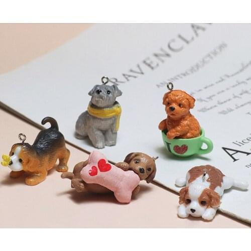 4pcs Hot Style Cute and interesting Animal pendant Cute doll panda corgi shiba inu teacup dog pendant jewelry key Accessories