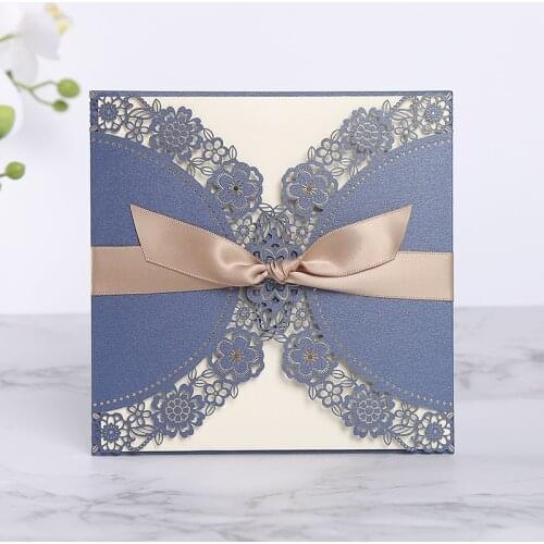 50pcs Elegant Laser Cut Wedding Invitation Cards Business Cards Birthday Greeting Cards Personalized Decoration Party Supplies