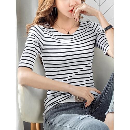 Женские полосатые футболки AOSSVIAO China At AliExpress