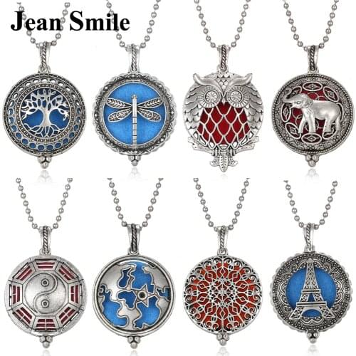 Aromatherapy Necklace Diffuser Pendant Vintage Open Locket Perfume Essential Oil Diffuser Necklace With 5pcs Pads Dropshipping