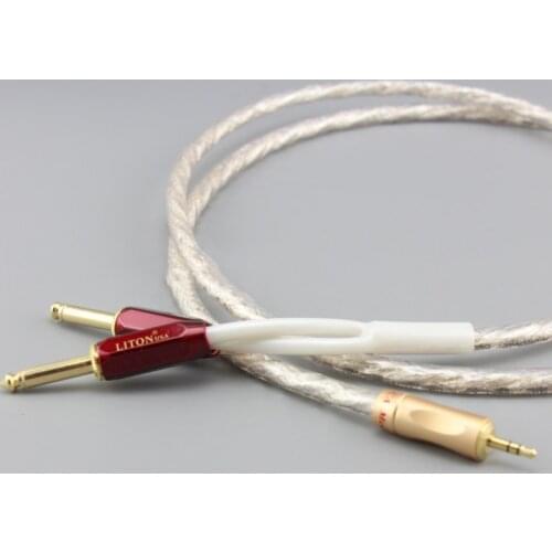 Lipton - Audiophile 3.5MM To Dual 2-core 6.35MM 1 Minute 2 Hifi Audio Cable 3.5MM To 6.5MM Mixer Cable