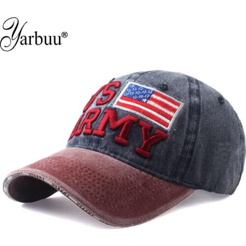 [YARBUU] New brand Men USA Flag Camouflage Baseball Cap Army Embroidery Cotton America Snapback Dad Hat Summer Trucker Cap