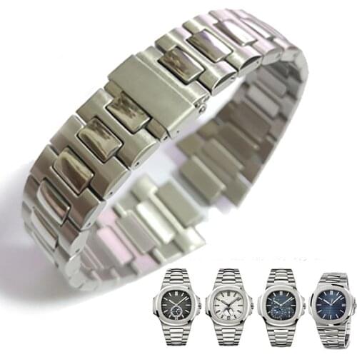Watch Bracelet For Patek Philippe NAUTILUS 5711 5726 Fold Clasp Strap Watch Accessories Solid Stainless Steel Watch Band Chain